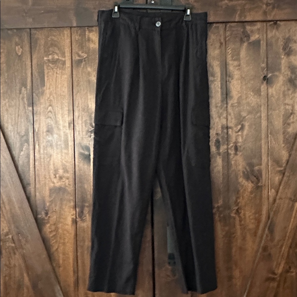 Old Navy Black Linen Cargo Pants